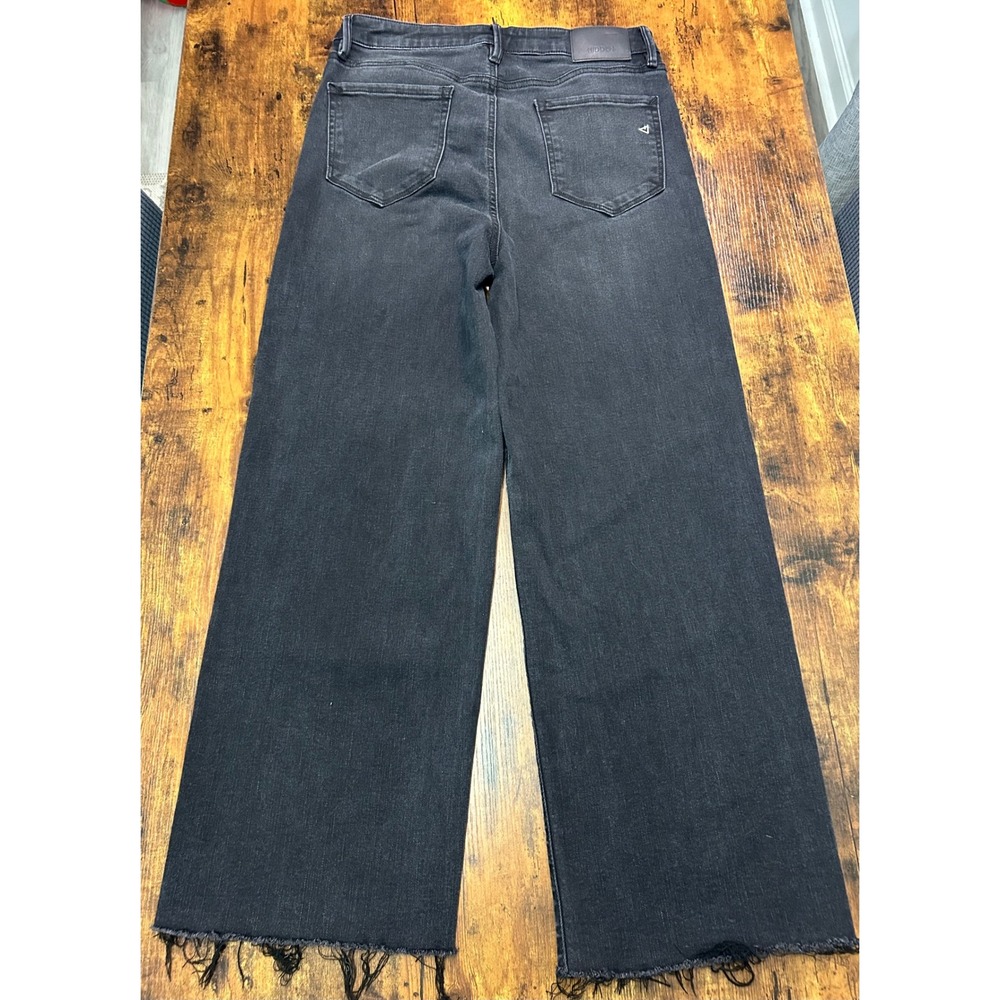 Hidden Jeans Womens High Rise Wide Leg Raw Frayed Hem Faded Black Denim Size 31 - Picture 5 of 7